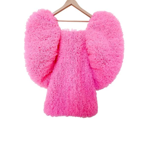 Selezza London Tulle Mini Dress Pink Blossom Dress XS Statement Party Designer - Picture 8 of 9